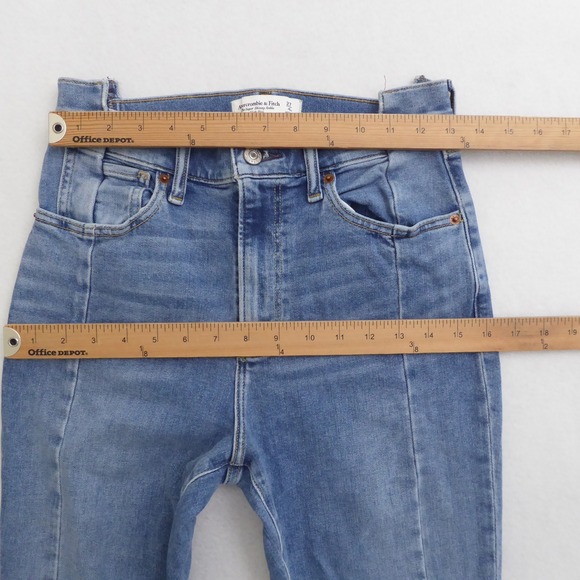 Abercrombie & Fitch Super Skinny Ankle High Rise Seam Jeans Women 27/4R Curve - Picture 7 of 12